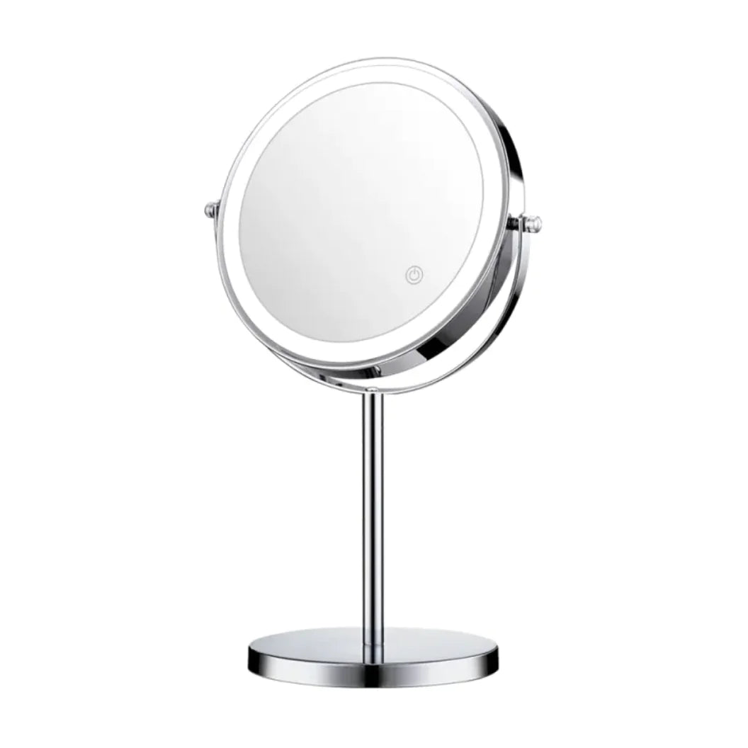 LED Makeup Magnifying Mirror Bright Silver USB Threecolor charging