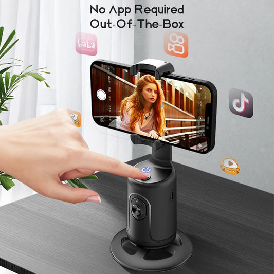 360° AI Face Tracking Gimbal Stabilizer — Smart Selfie Stick with Auto Follow for Mobile Phones