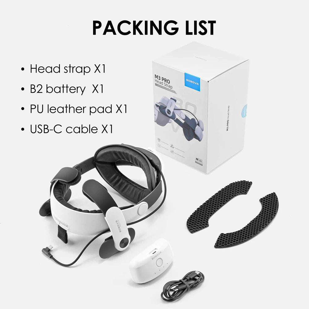 M3 Pro works with the Meta Quest 3/Quest 3s VR Headset Battery Headband Replacement of Elite Strap Enhanced Playtime