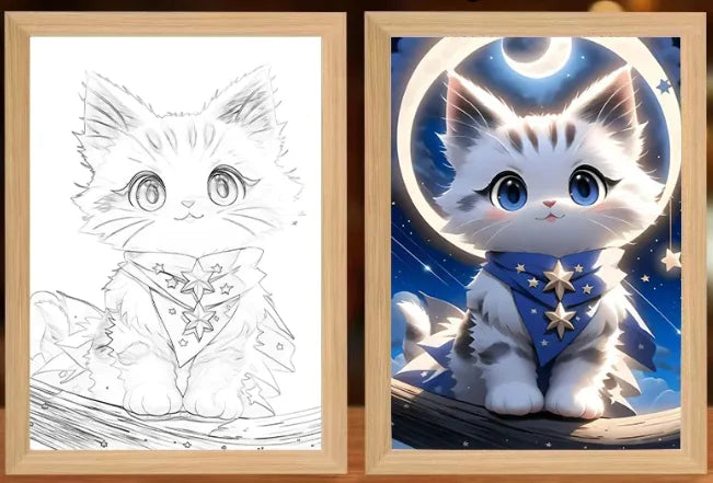 Glow LED Pet Paintings Kitten 2 22X31CM