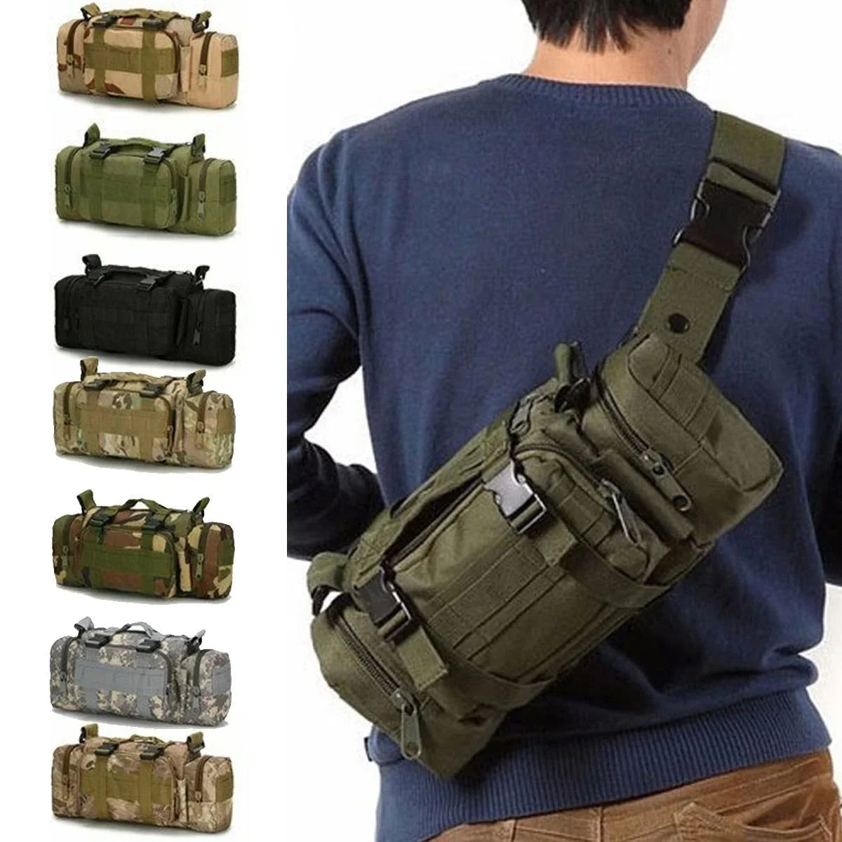 High Quality Outdoor Tactical Backpack Waist Pack Waist Bag Mochilas Molle Camping Hiking Pouch 3P Chest Bag