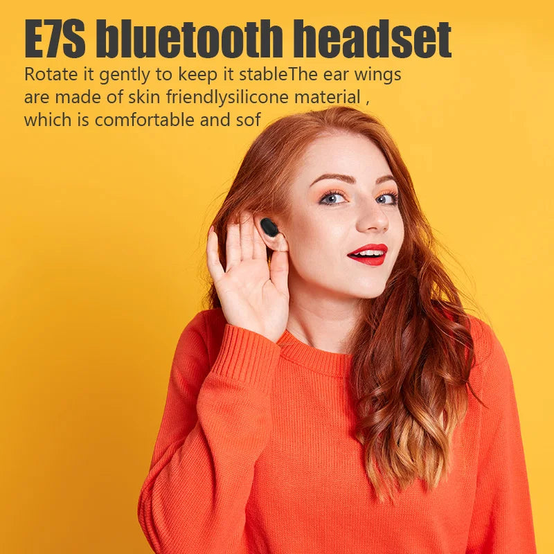 Original TWS E7S Wireless Fone Bluetooth Earphones Stereo Sport Headphones Earbuds with Mic Noise Cancelling Smart LED Display