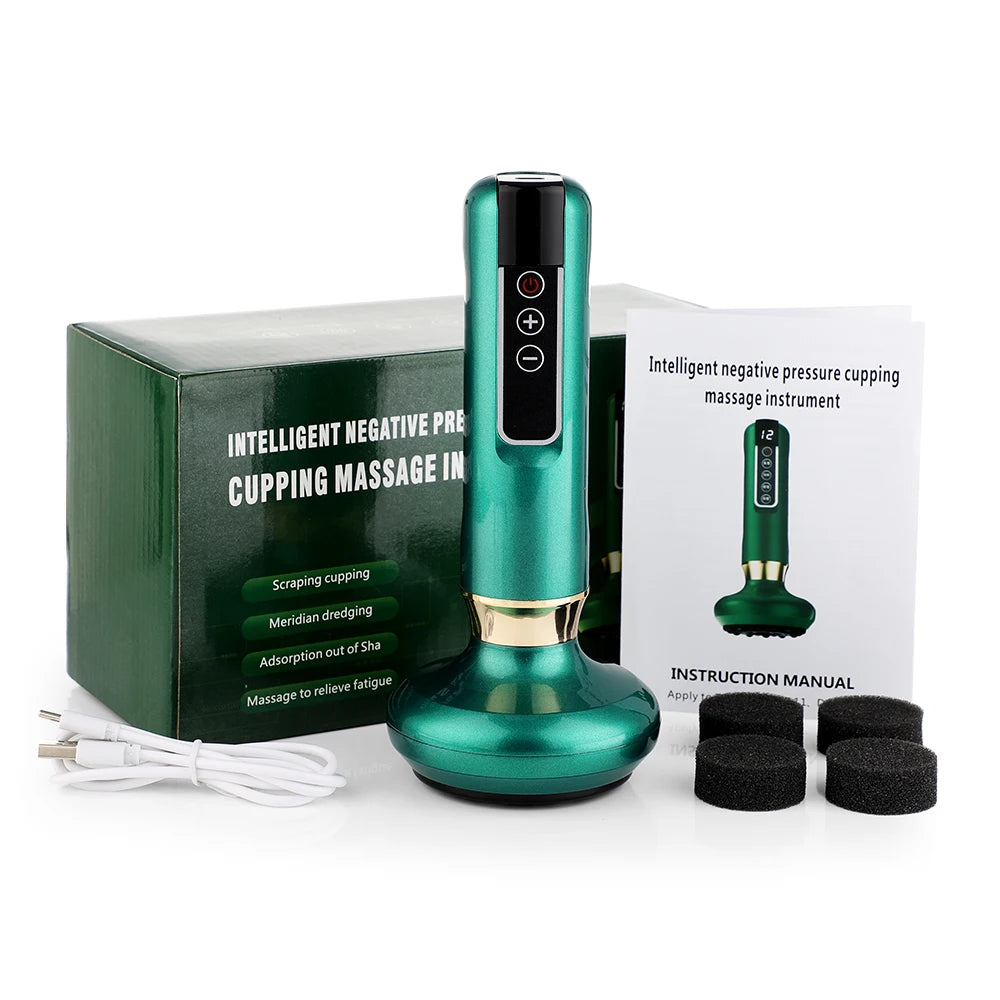 Smart Vacuum Massage Jars Rechargeable Cupping Device Infrared Red Light Warm Compress Body Back Shoulder Chinese Suction Cups