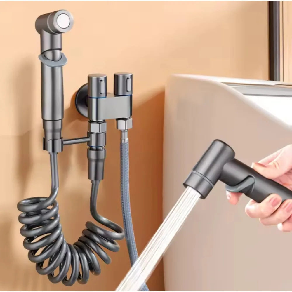 New Hygienic Shower for Bathroom Toilet Bidet Shower Head Double Outlet Angle Valve of Bathroom Accessories Bidet Toilet Seat