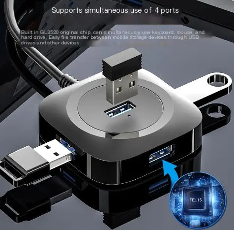 USB 3.0 Multi-Port Hub Adapter for PC (4 Ports)