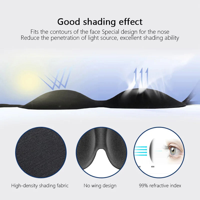 3D Sleeping Mask Eyepatch Block Out Light Eye Mask Soft Cover Rest Relax Sleep Aid Women Men Portable Blindfold Travel Eyepatch