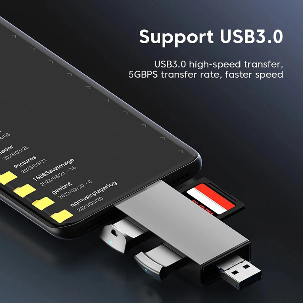 7 in 1 Card Reader USB 3.0 Type C to SD TF Memory Card Flash Drive Adapter for PC Laptop Accessories Multi Smart Cardreader
