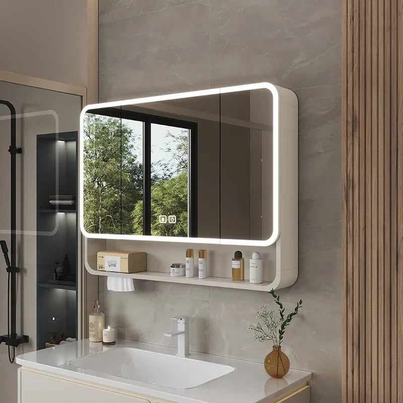 Aluminum, Alloy Arc, Smart, Bathroom, Mirror, Cabinet, Wall Mounted Storage, Locker, LED, Light, Bathroom, Furniture, Muebles, Para Baño FYBC