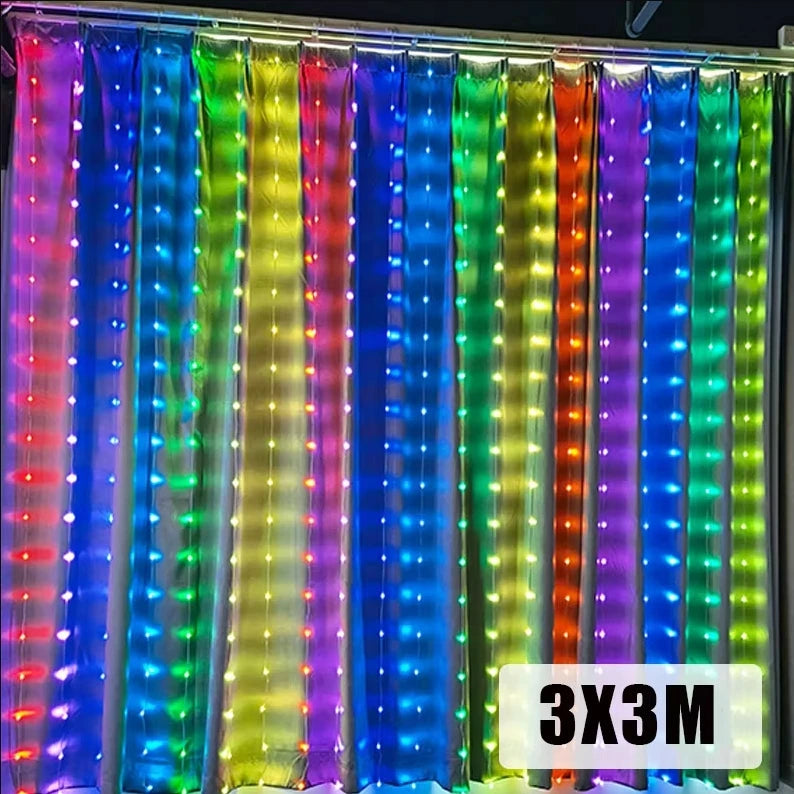 Smart LED RGB Curtain String Lights