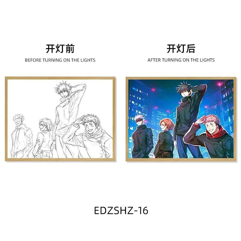LED Light Painting Anime Figure