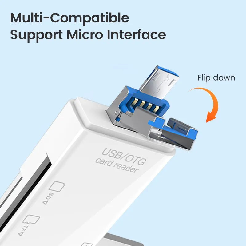 Otg Type C Card Reader Usb 2 0 Tf Mirco Sd Smart Memory Flash Memory Adapter Mini Mobile Phone Accessories 6in1