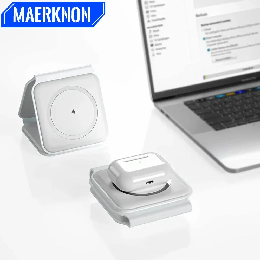3 in 1 Magnetic Wireless Charger Fast Charging Dock Station Portable Foldable Stand Trip Charger For iPhone Apple Watch AirPods