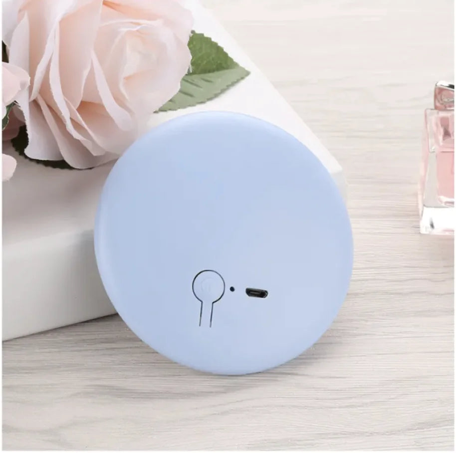 Rechargeable LED Makeup Mirror | HD Portable Beauty Mirror Blue USB Charging