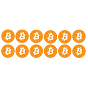12 Pack Bitcoin Logo Sticker - BTC Bit Coin Crypto Vinyl Decal for Laptop Phone Car Small and Large (0.5" x 0.5" (12 Pack))