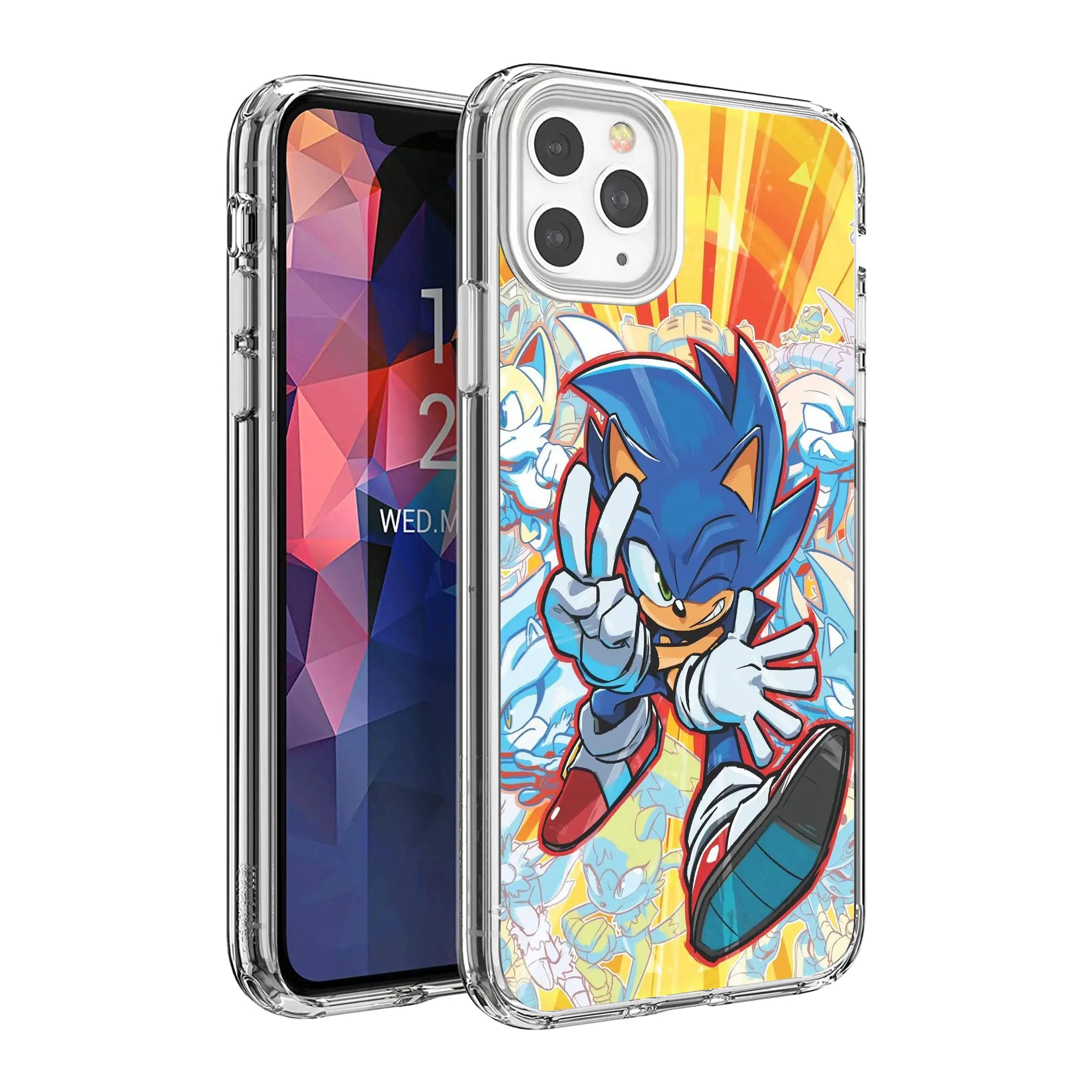 Cool Compatible with iPhone 15 Pro Case Shockproof Thin TPU Case Scratch Resistant Clear Case (Cute-Sonic-8)