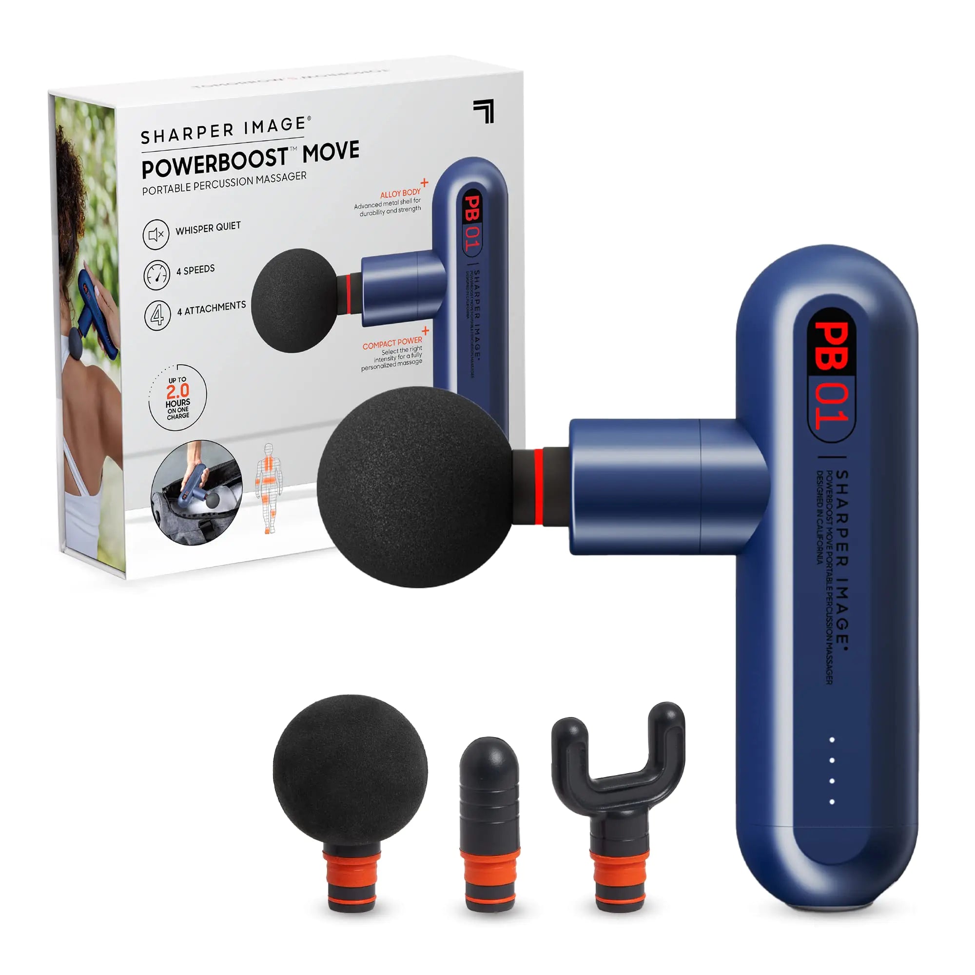 Sharper Image Powerboost Move Deep Tissue Percussion Massage Gun