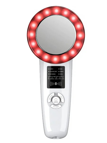 Ultrasound Ion Facial Device with LED Light Therapy New White US