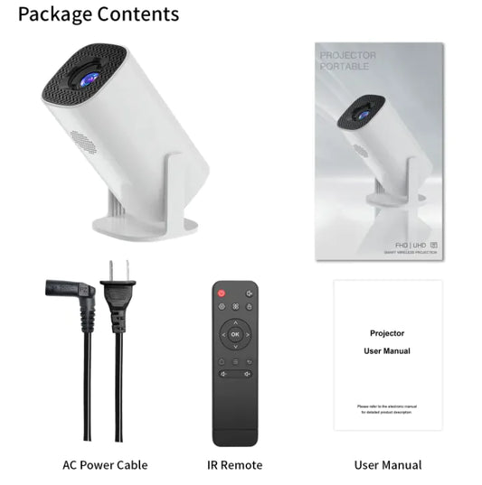 Ultra HD Mini 4K Projector for Home White AU
