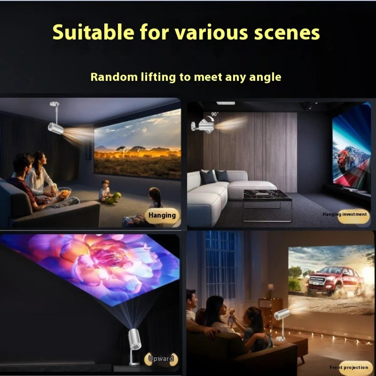 Aptus Praxis Portable HD Telescopic Smart Projector - WiFi & Voice Control