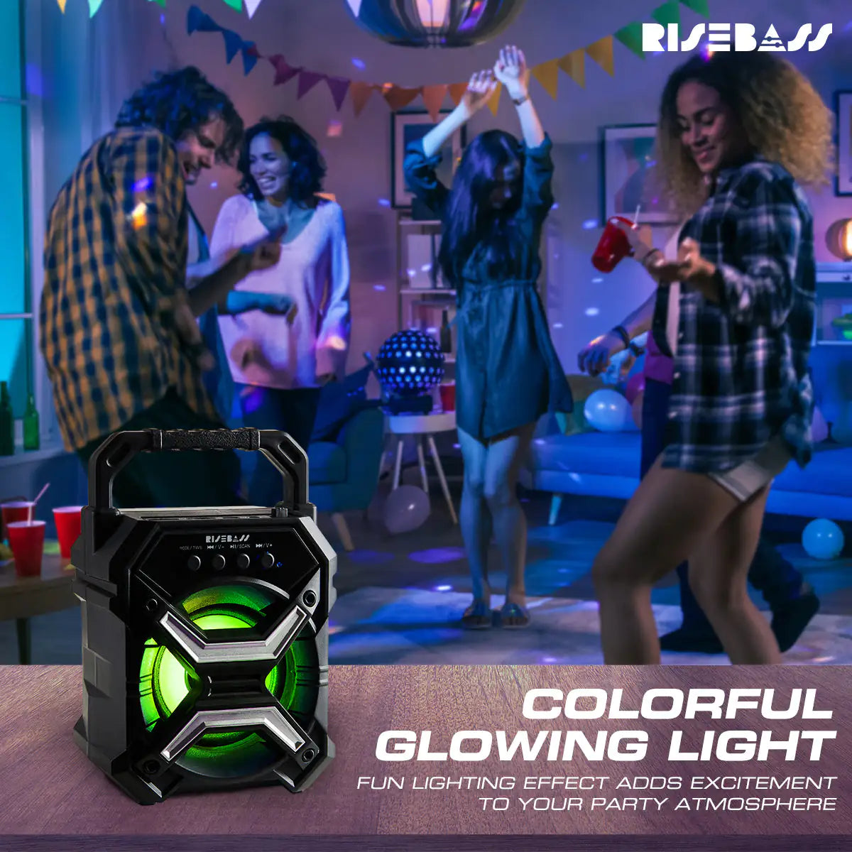 RISEBASS Compact Bluetooth Speaker: Your Portable Party