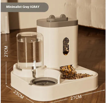 Automatic Pet Feeder Dog Basin Cat Bowl Supplies Water Dispenser Generation Gray