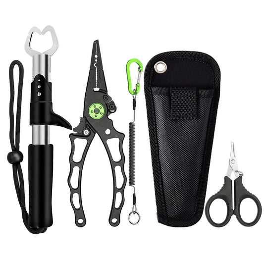 5-Piece Aluminum Fishing Pliers & Tool Kit n a