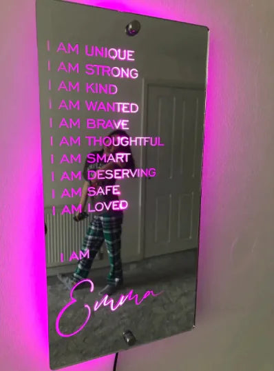 LED Glow Mirror AffirmativeMirror USB 40x20CM