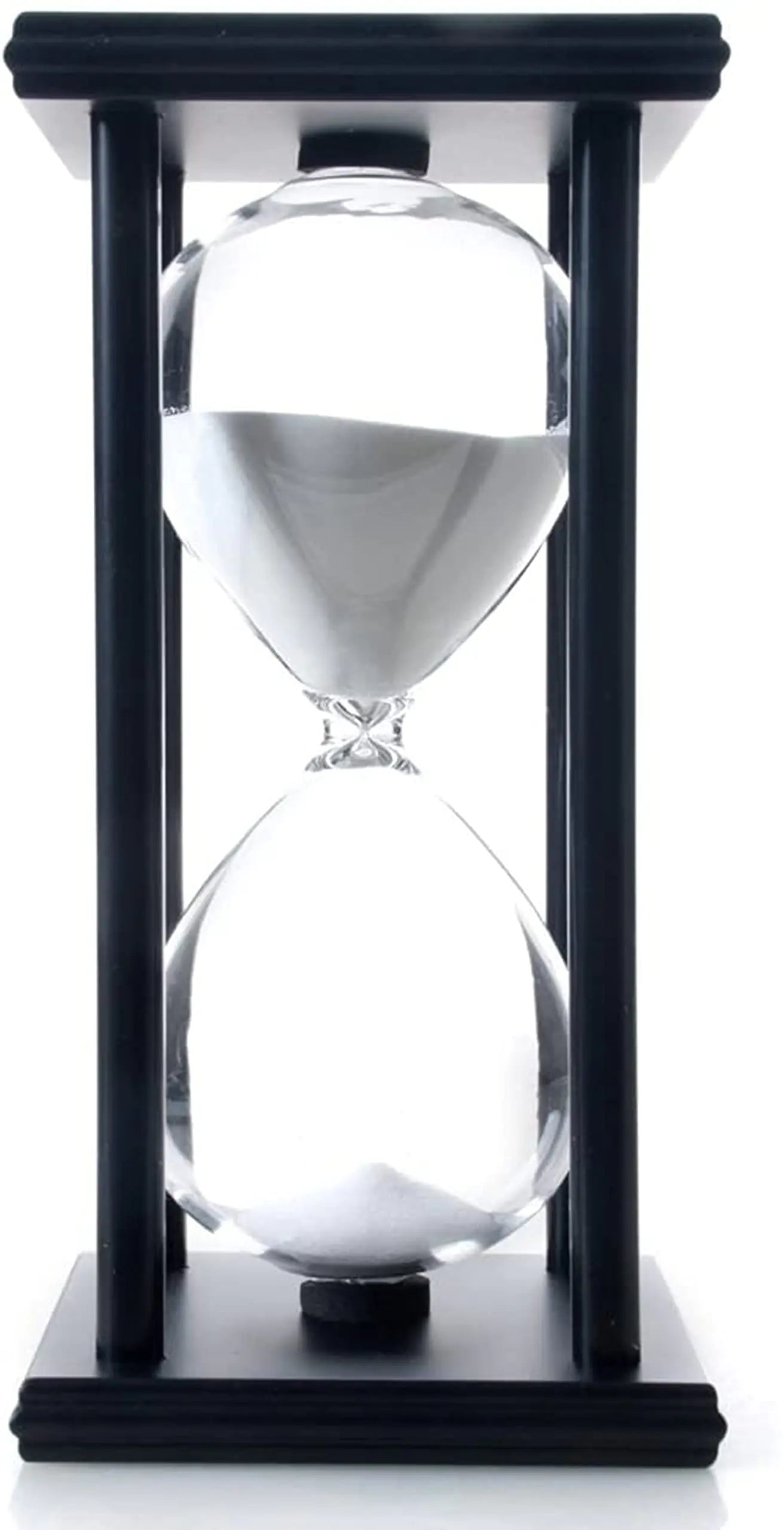 JIEHET Hourglass Sand Timer 15 Minutes Hour Glass with Sand Decoration for Kids Sand Clock Watch for Room Birthday Tea Coffee Table Book Shelf School Game Ornament Wooden (White Sand)