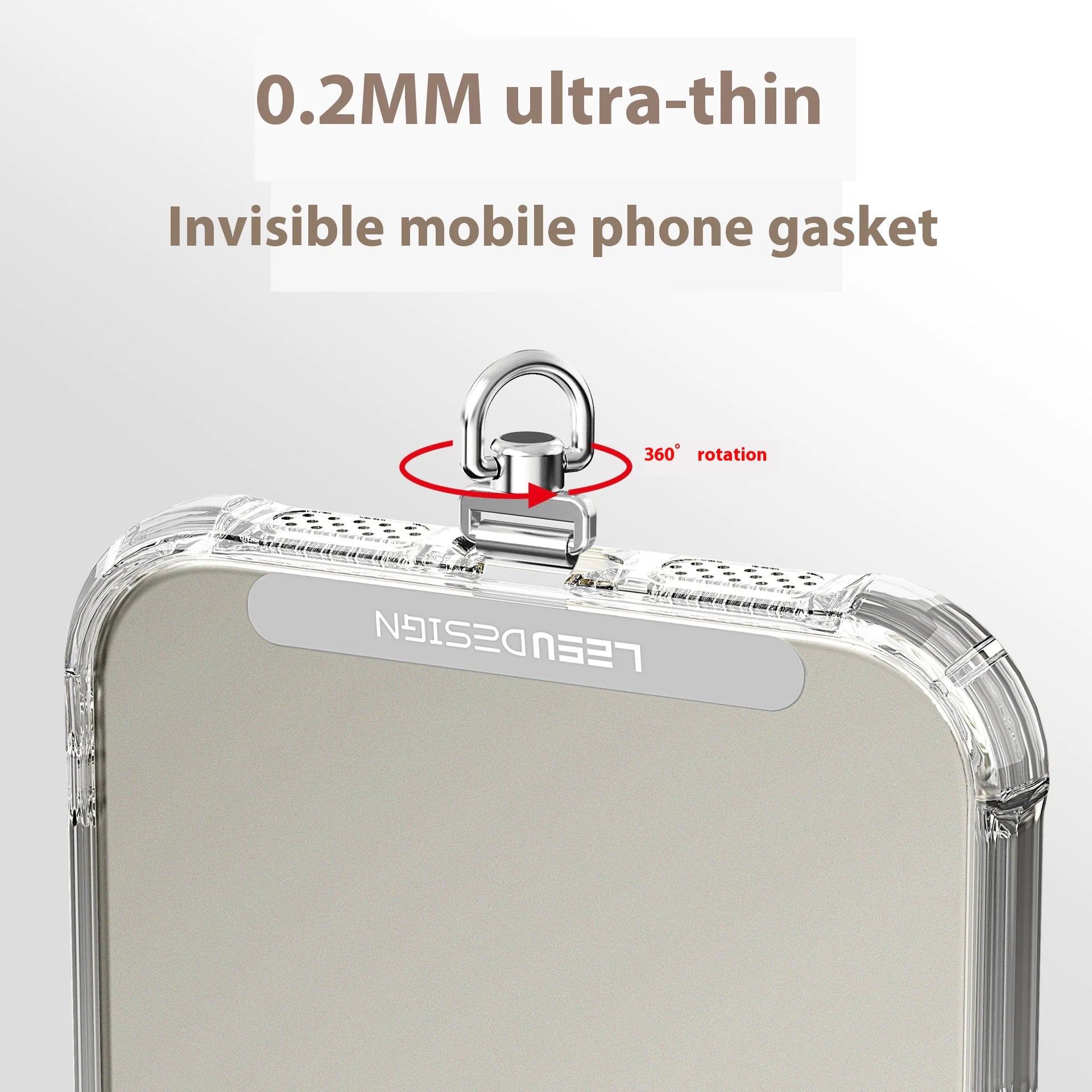 Rotating Mobile Phone Gasket 02mm Ultra-thin Stainless Steel Mobile Phone Lanyard Clip
