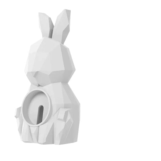 Cute Geometric Rabbit Charger Stand for Apple & Samsung White