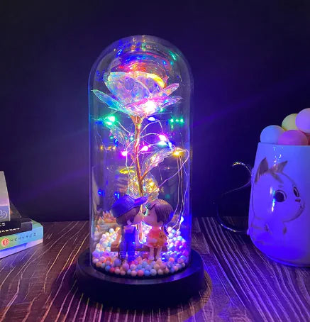 Luxe Glow Rose LED Decor