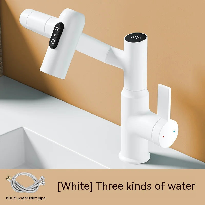 Rotating Digital Display Pull-Out Faucet KA 0053 White