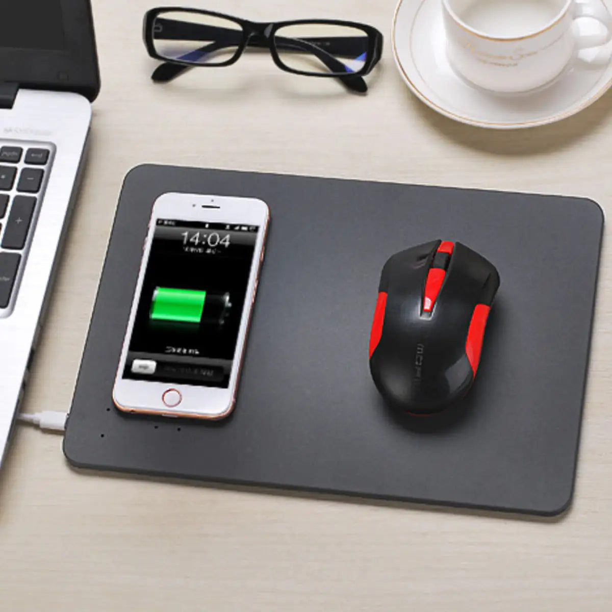 Superpower Pad 2 In 1 iPhone Wireless Charger, And Mouse Pad GRAY