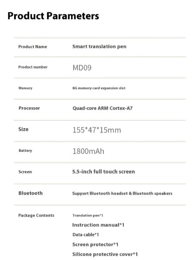 Aptus Praxis Smart Scanning Language Translator Pen - Offline & 134 Languages