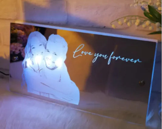 LED Glow Mirror Photo Mirror USB 40x20CM
