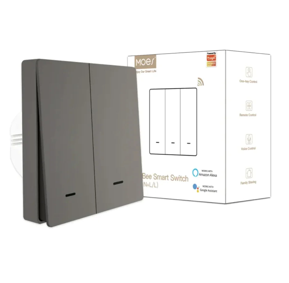 Smart Home Rebound Type Wiring 2 Gray Two Single Control