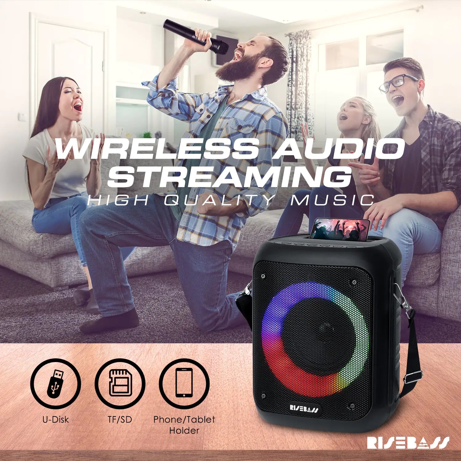 Risebass Portable Karaoke Machine: Your Party-Ready Performer