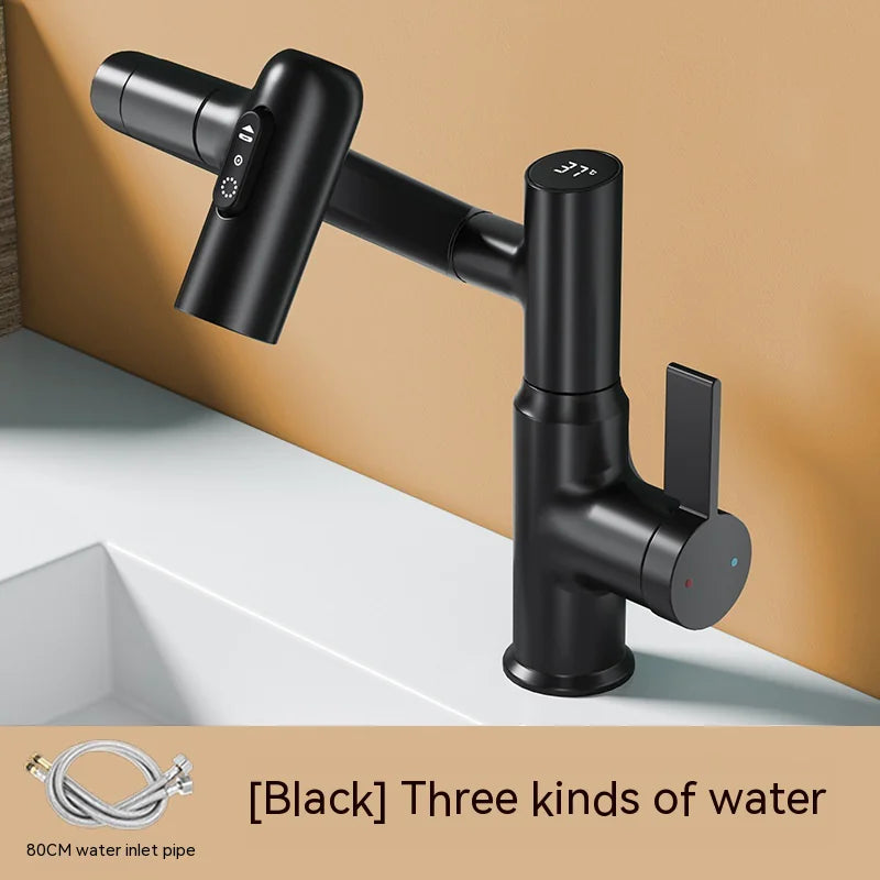 Rotating Digital Display Pull-Out Faucet KA 0053 Black