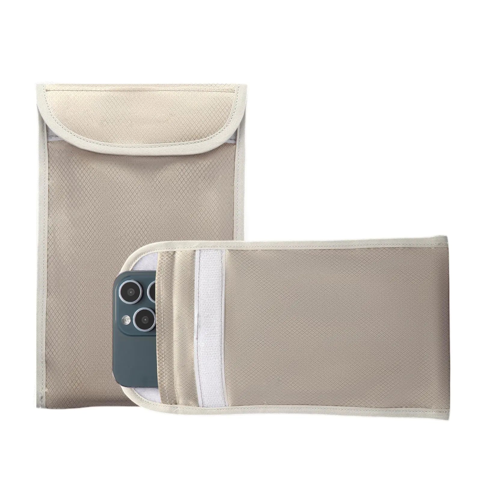 2Packs E|M|F Blocking Shield Sleeves For Cell Phone Anti-EMP Faraday Bags for Smartphone Signal Blocking Case Protection For Security & Privacy From 5G RF GPS RFID Fits All Phones Within 4.7in x 7in