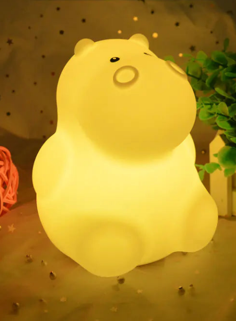 Aptus Praxis Hippo Silicone Night Light - Rechargeable & Tap Control
