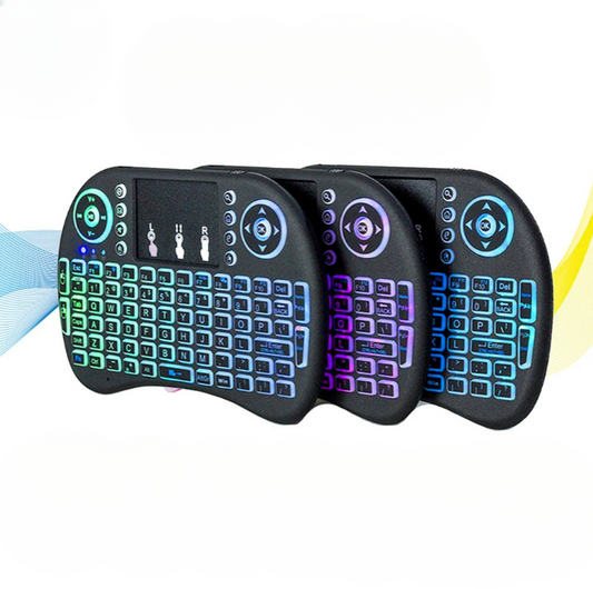 2.4G Air Mouse with Touchpad Keyboard i8 Arabic French Spanish Russian Backlit Mini Wireless Keyboard for PC Android TV Box