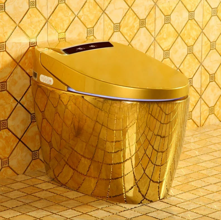 Household, gold, smart toilet, automatic flip, integrated, no water pressure limit, color, toilet