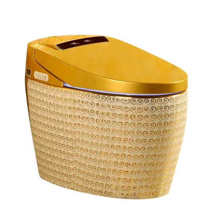 Household, gold, smart toilet, automatic flip, integrated, no water pressure limit, color, toilet