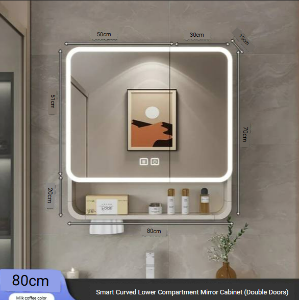 Aluminum, Alloy Arc, Smart, Bathroom, Mirror, Cabinet, Wall Mounted Storage, Locker, LED, Light, Bathroom, Furniture, Muebles, Para Baño FYBC