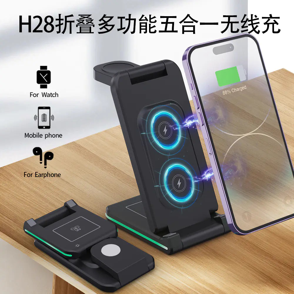 Mobile & Tablet Folding four-in-one black
