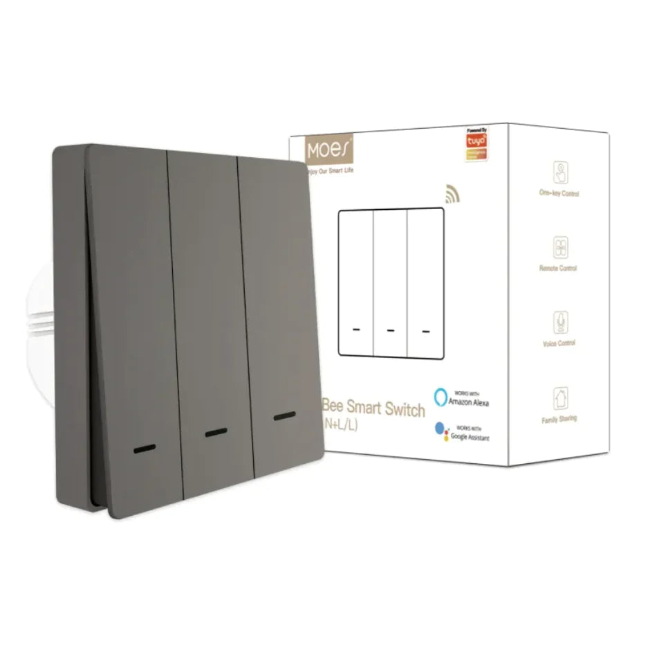 Smart Home Rebound Type Wiring 3 Gray Three Single Control