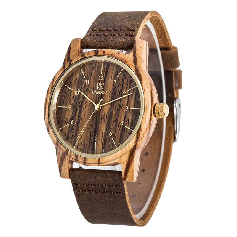 UWOOD Men's Wooden Quartz Watch - Black Sandalwood