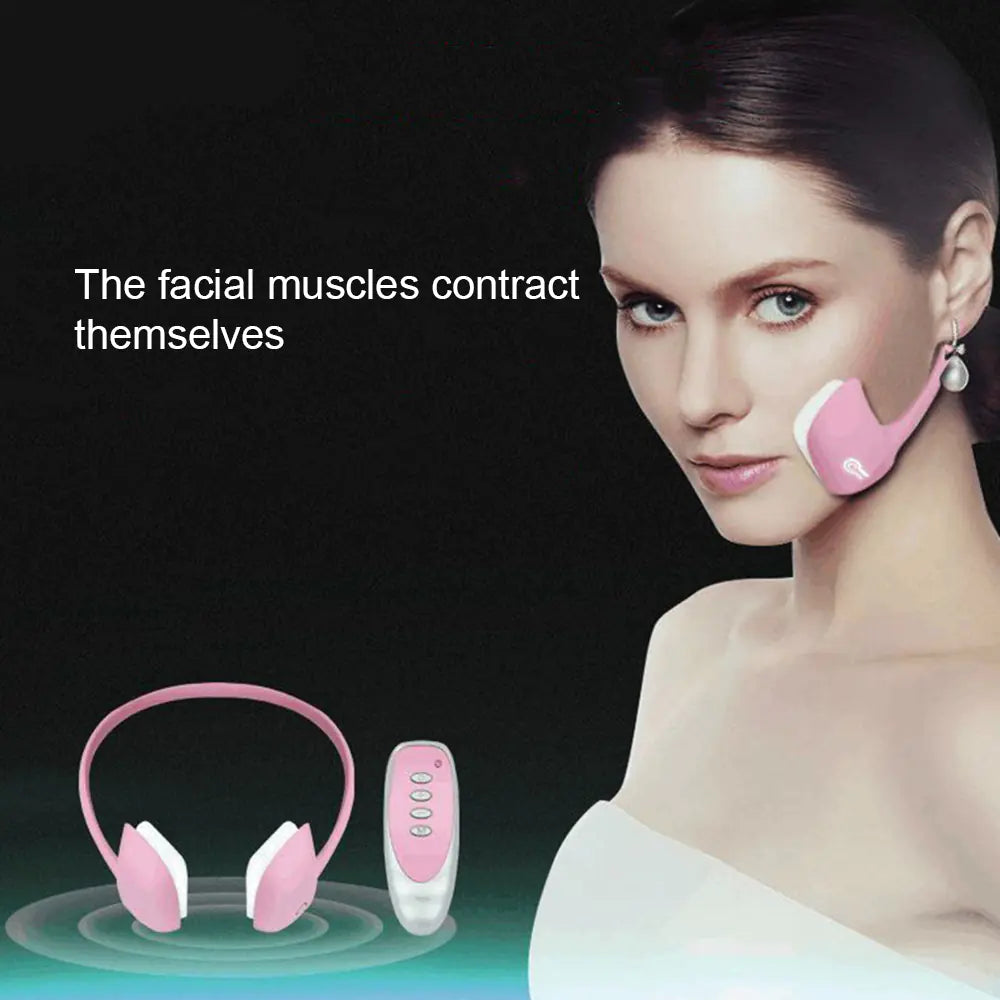 Smart Facial Slimming Device with EMS Muscle Stimulation Pink