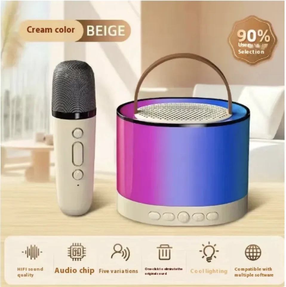 RGB Wireless Bluetooth Speaker with Light Effects Skin tone single wheat