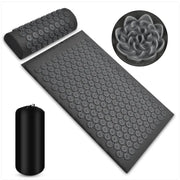 Acupressure Massage Mat and Pillow Set Dark Gray